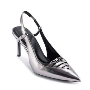 New DKNY Malden Slingback Pointed Toe Pump in Nickel Size 6.5
